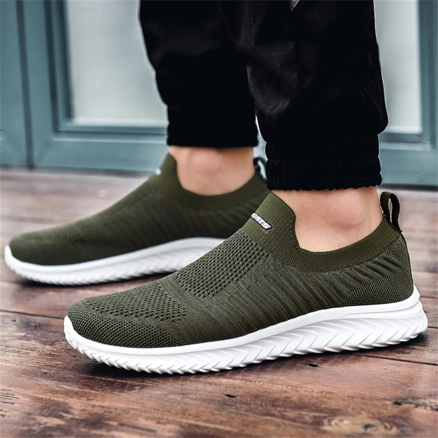 Мужские модные летние кроссовки Lite Adapt из сетчатой ​​ткани, дышащие, легкие, удобные, повседневные, на плоской подошве Generisch, Army Green — фото 3