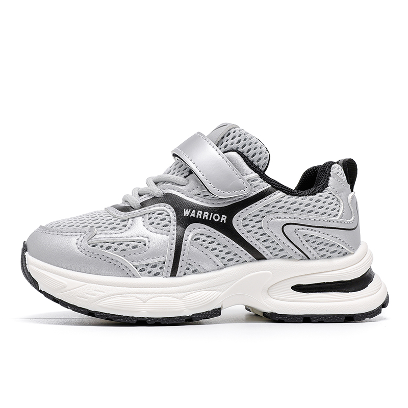 

Нескользящие, легкие, амортизирующие, низкие повседневные кроссовки для детей WARRIOR, белый/серый/черный