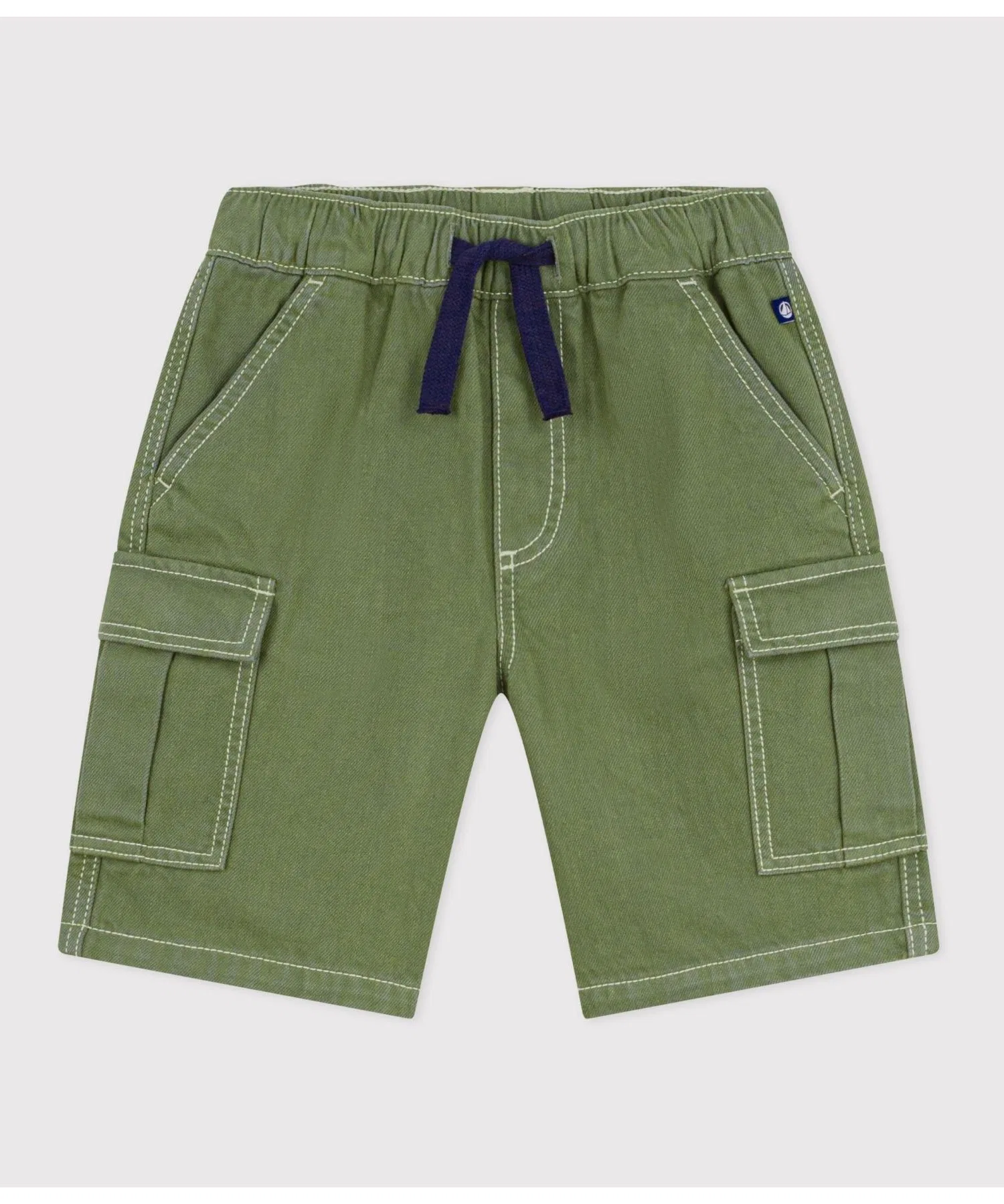 Детские шорты PETIT BATEAU из хлопка и лиоцелла хаки — фото 3