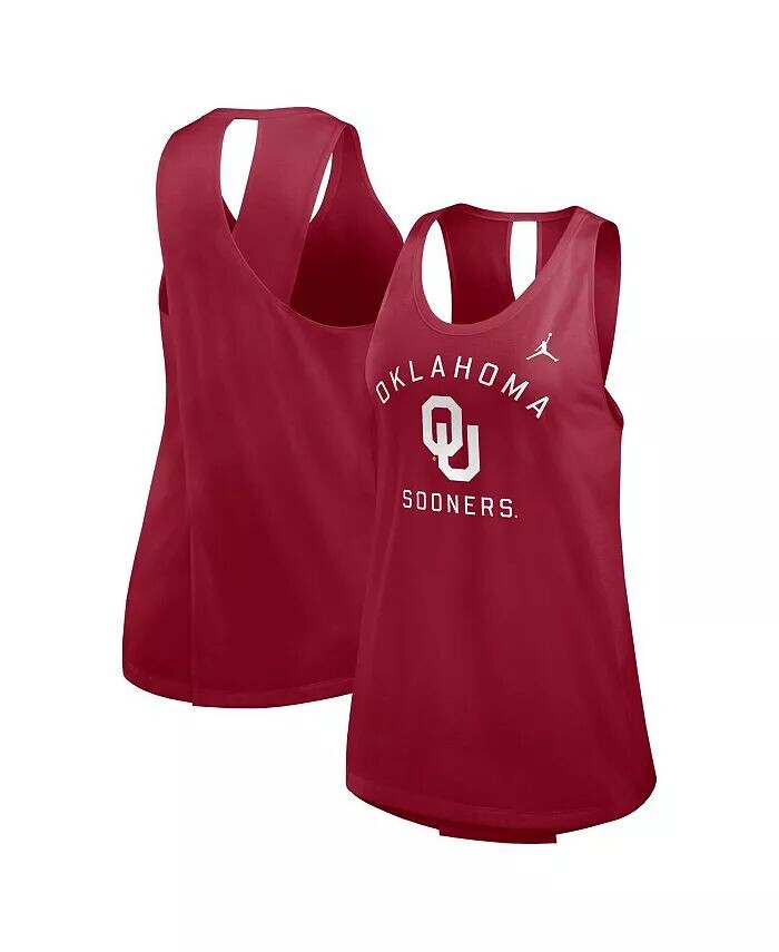 

Женская майка-топ с открытой спиной Crimson Oklahoma Sooners Primetime Jordan