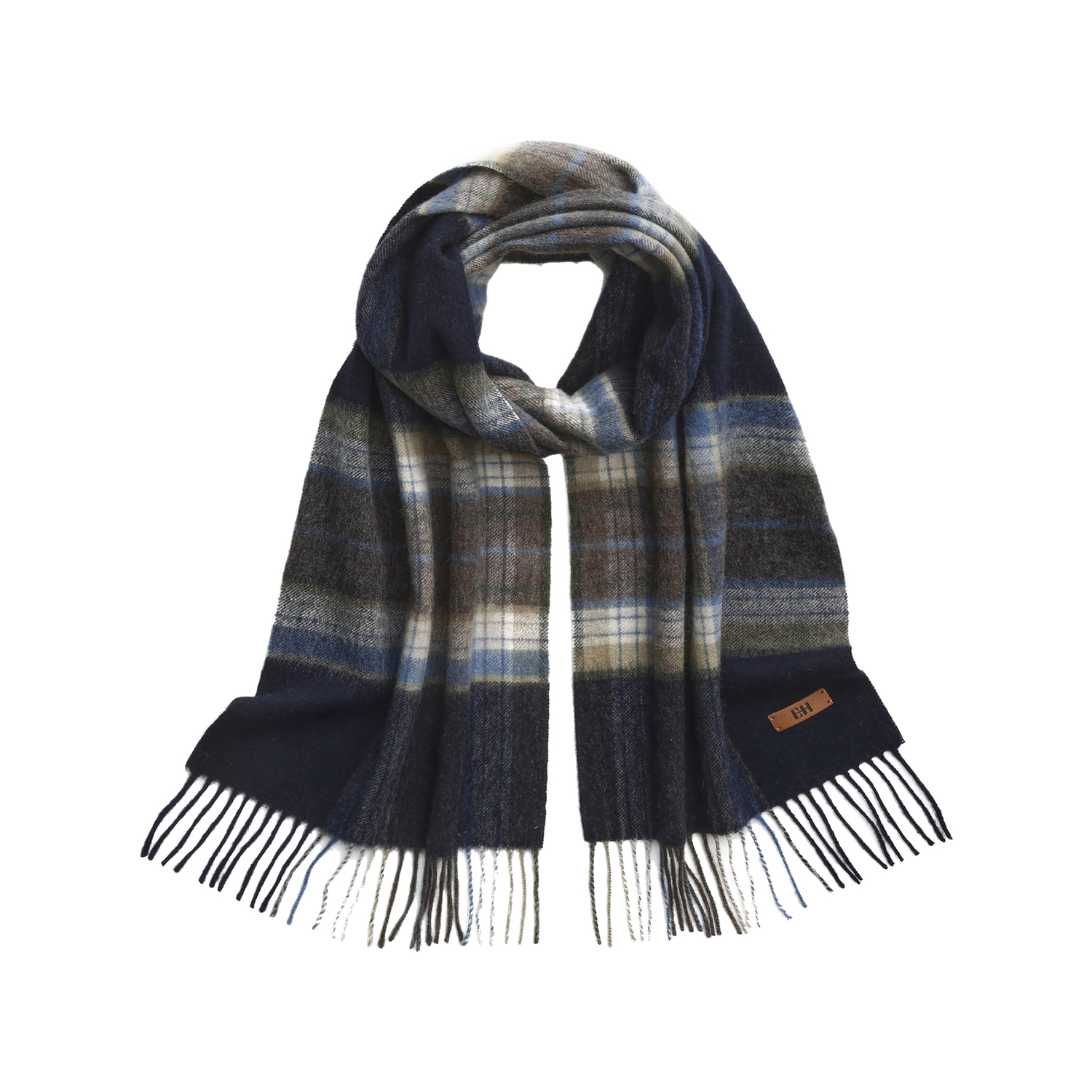 

Шарф мужской вязаный 100% шерсть ELLE, темно-синий