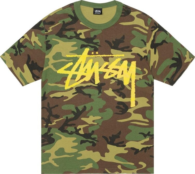 

Футболка Stussy Stock Camo 'Camo/Yellow', разноцветный