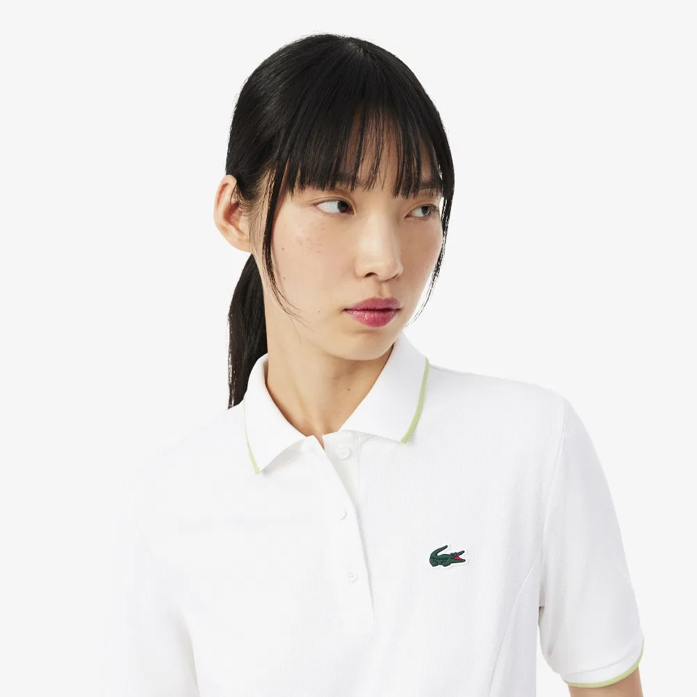 Женское платье-поло для гольфа белое от Lacoste — фото 2