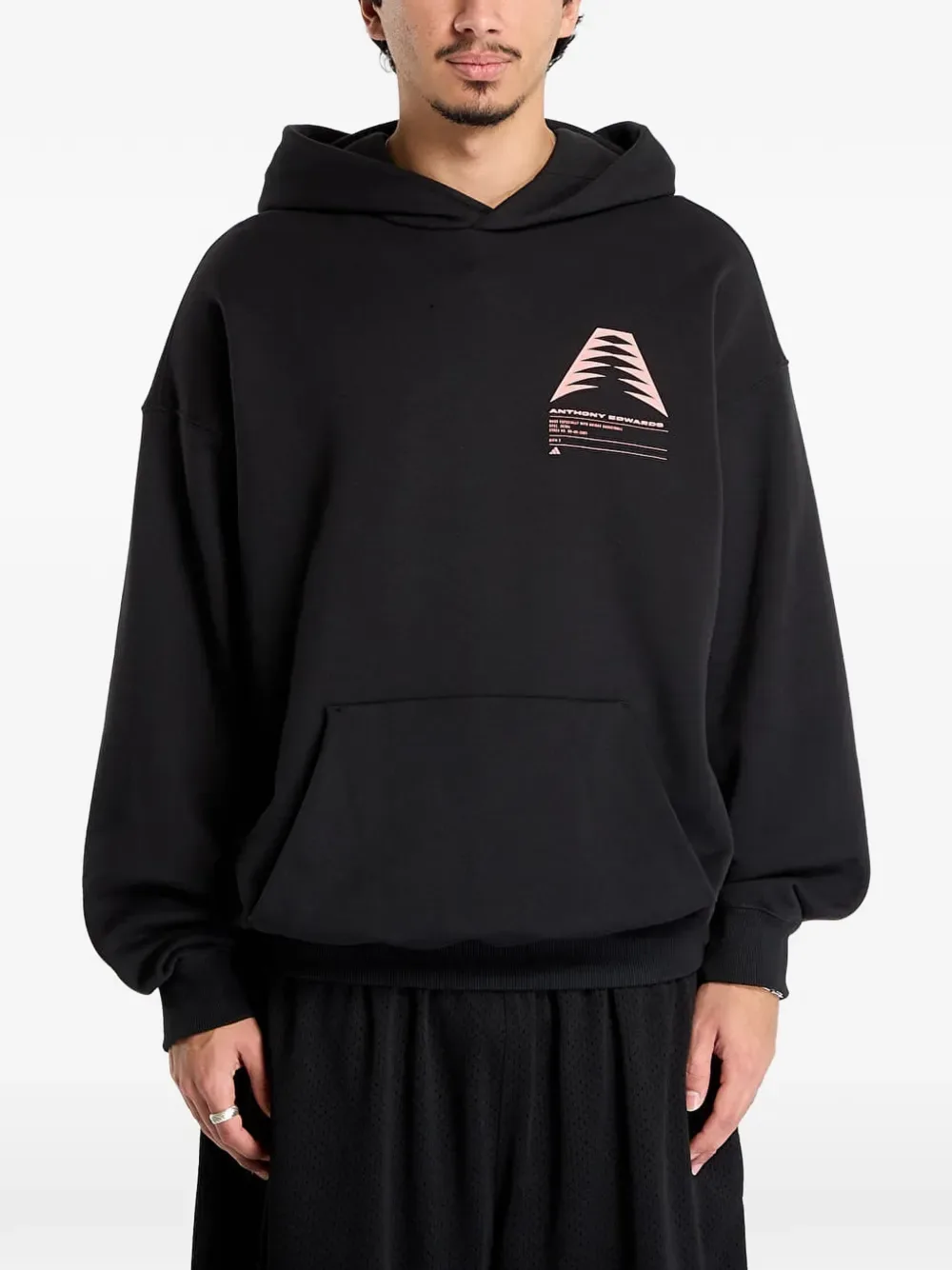 Толстовка с принтом "Schematic" Энтони Эдвардса Adidas, черный — фото 3