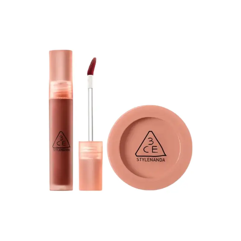 Жидкая помада Blush набор макияжа натуральное матовое покрытие комплект из двух штук 3CE