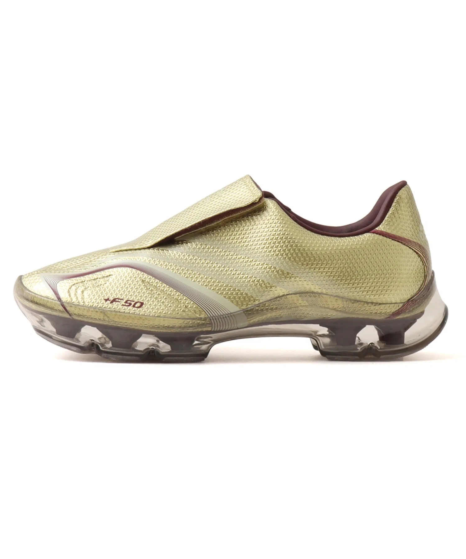 Унисекс кроссовки adidas F50 ADIFRAME с переливающимся верхом золотистые — фото 4