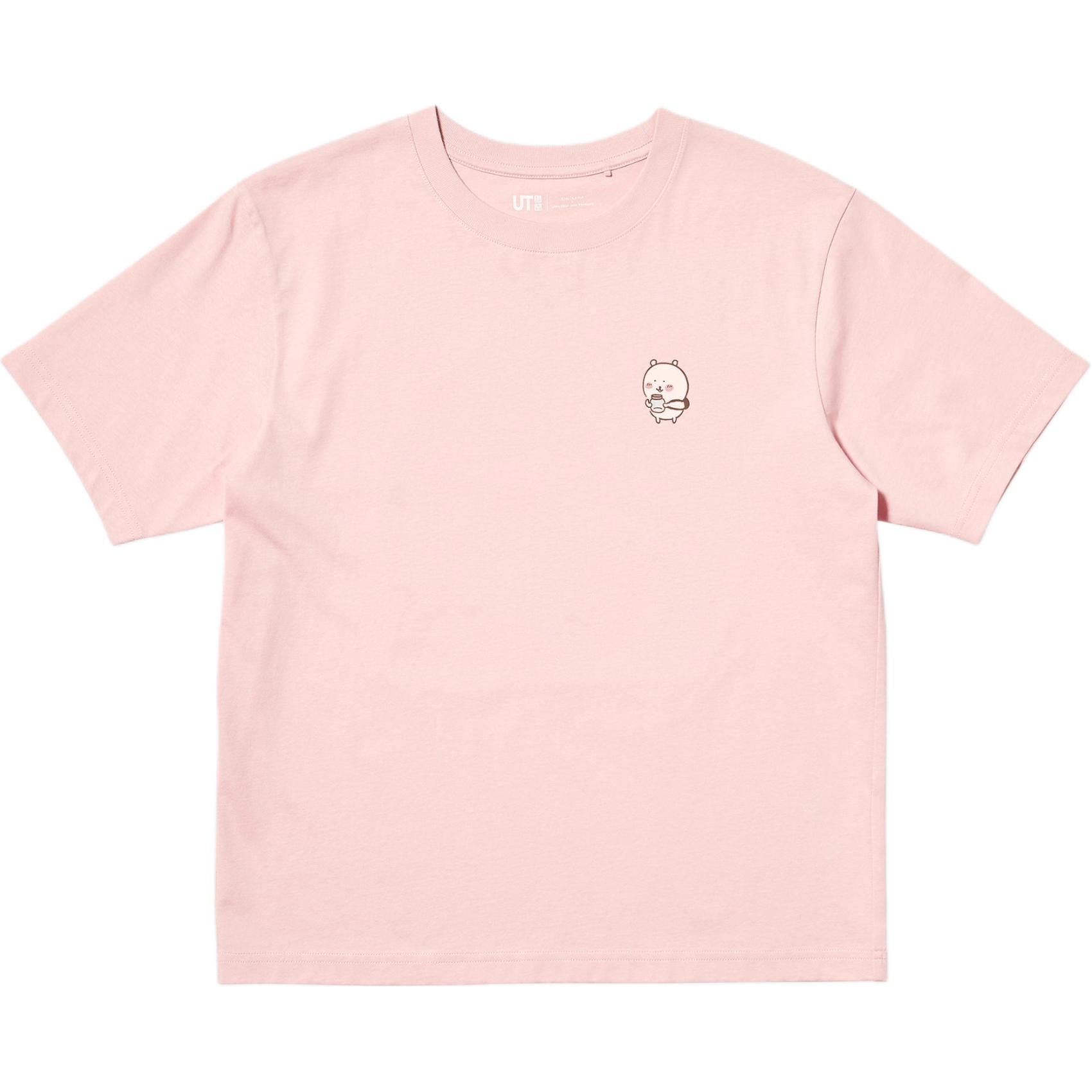 Футболка Chiikawa X Joke Bear And Friends, Collaboration Regular, женская UNIQLO, розовый — фото 3