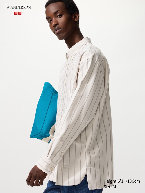 

Оверсайз оксфордская рубашка (в полоску) Uniqlo, 31 beige