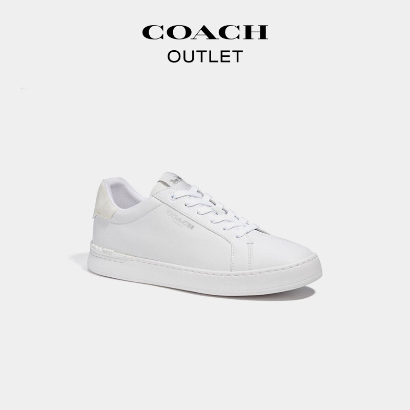 

Мужские классические низкие кеды COACH с логотипом CLIP, ярко-белый