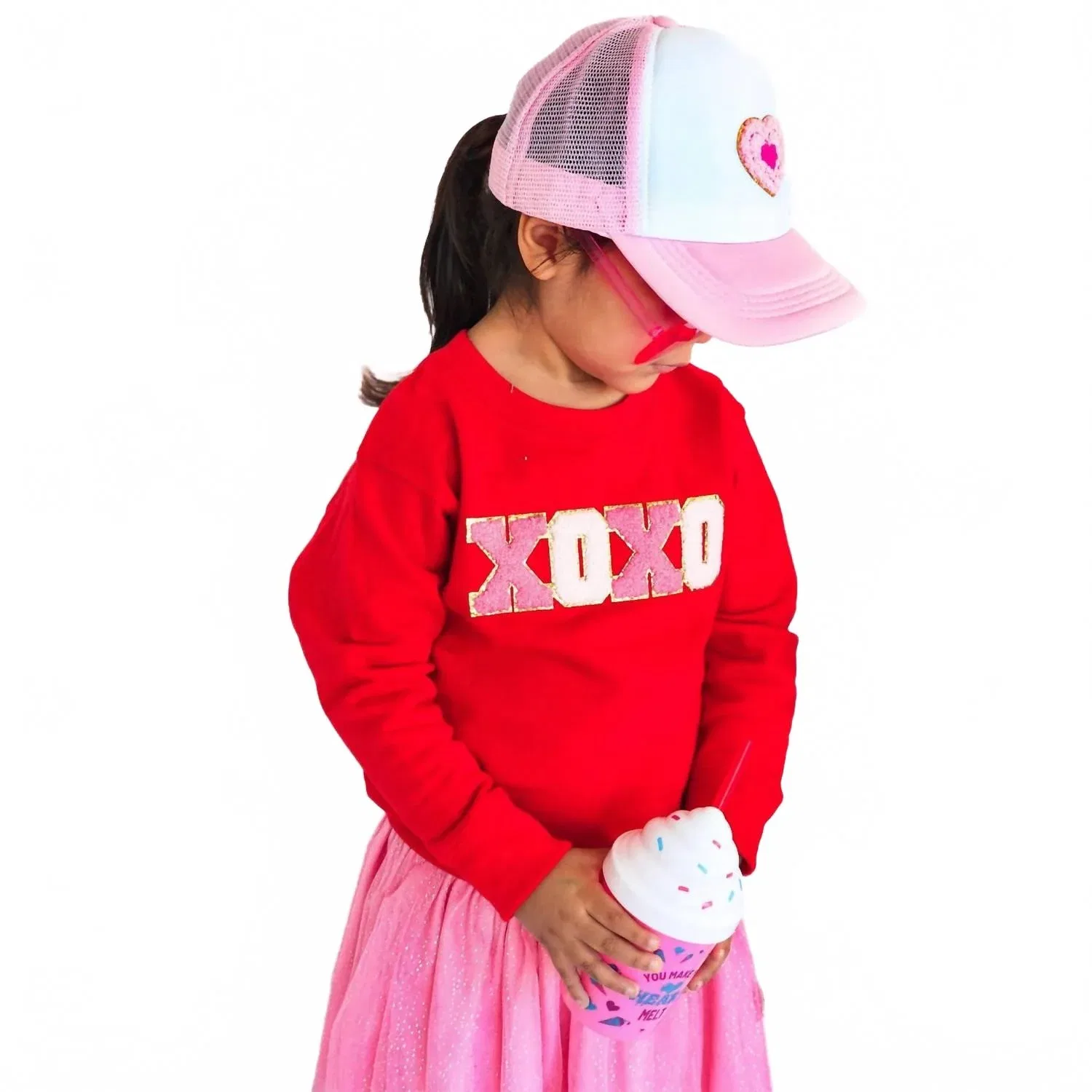 SWEET wink Толстовка Xoxo Patch ко Дню святого Валентина, красная
