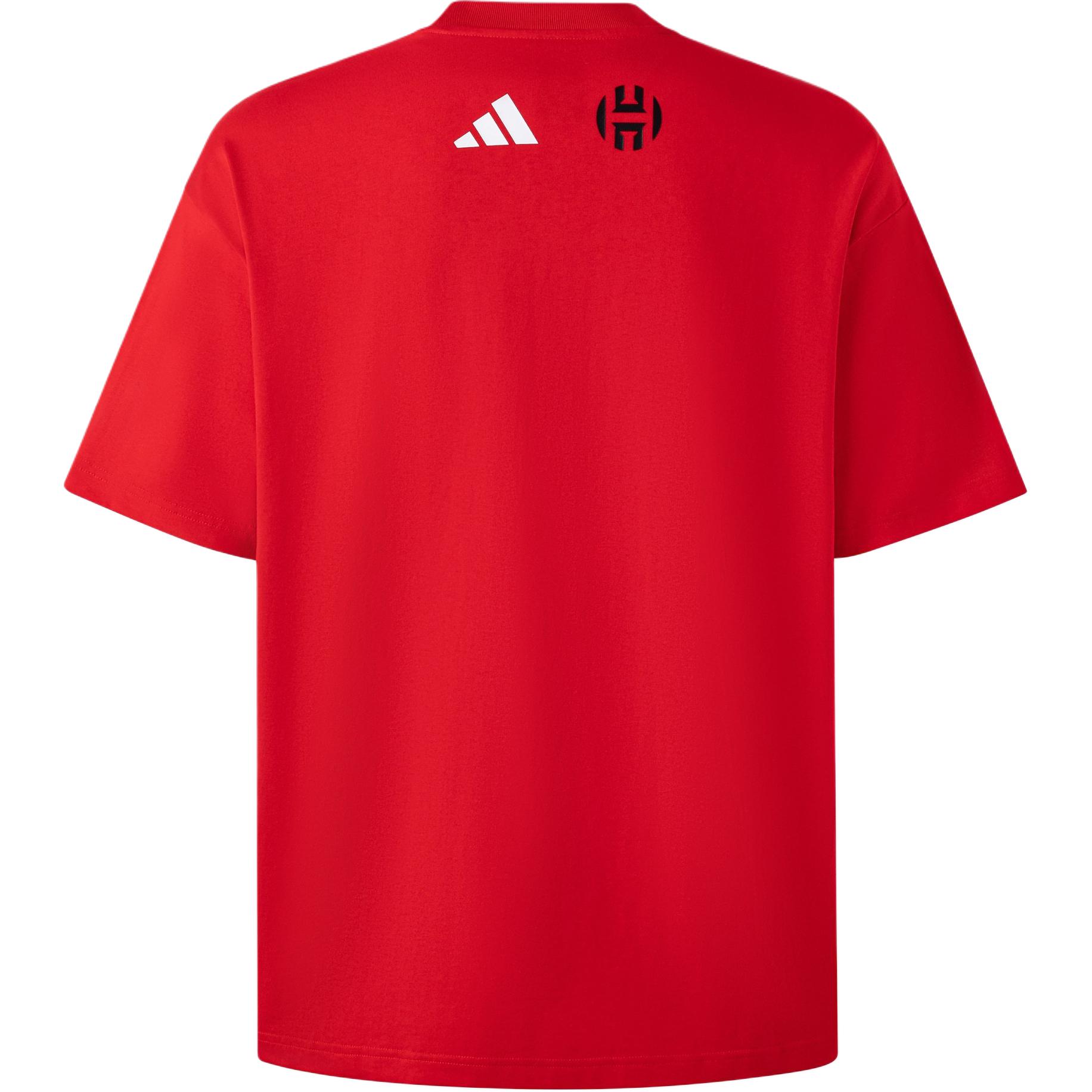 Футболка Harden BB HARDEN TEE мужская светло-алая Adidas, Light Scarlet — фото 4
