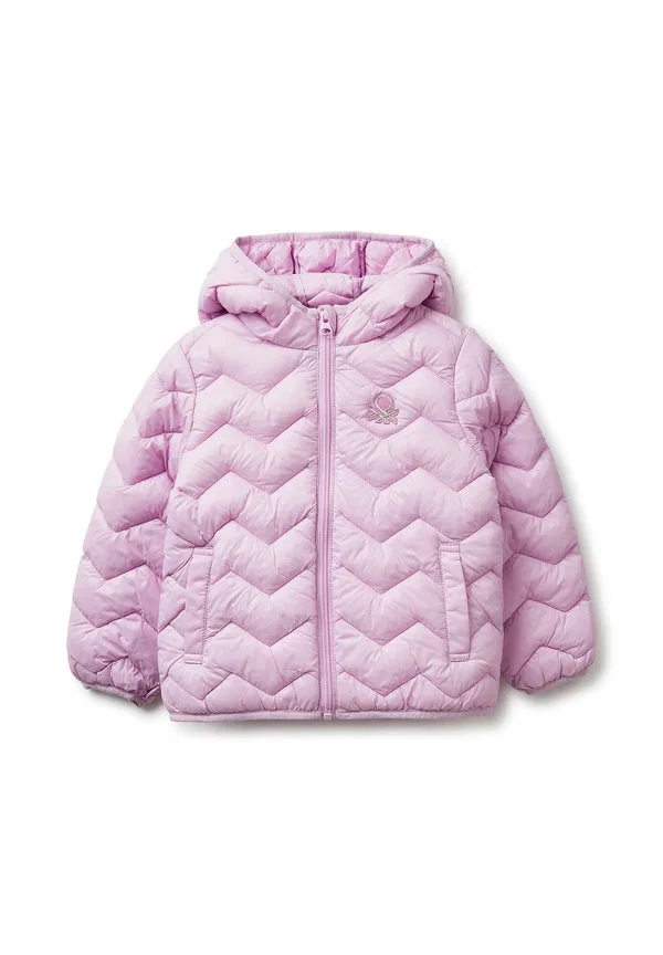 Пуховая куртка с капюшоном. зимняя куртка United Colors Of Benetton, Pink
