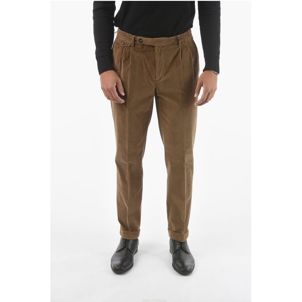 

CC COLLECTION Брюки из вельвета с двойной складкой Corneliani, Brown