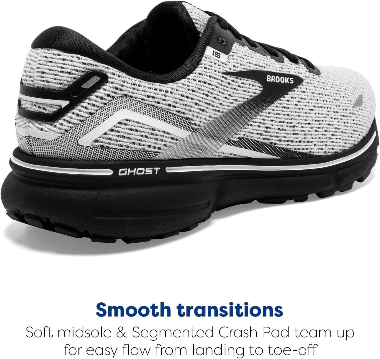 Мужские беговые кроссовки Brooks Ghost 15 нейтрального цвета, Black/Ebony/Nightlife — фото 4