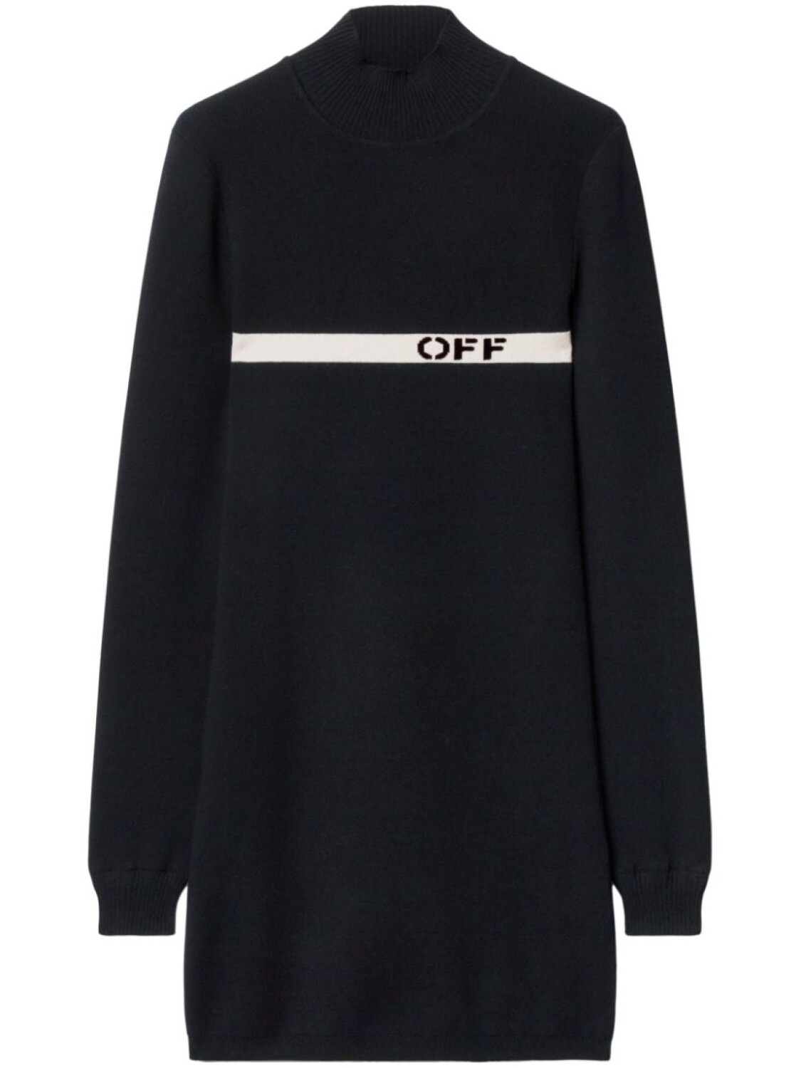 

Off-White платье вязки интарсия с логотипом, черный