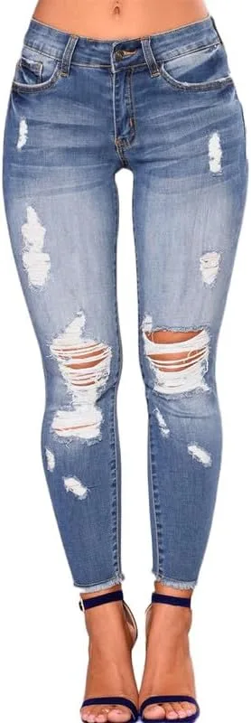 

Lonwick Andongnywell женские джинсы скинни с эффектом подтяжки и потертостями