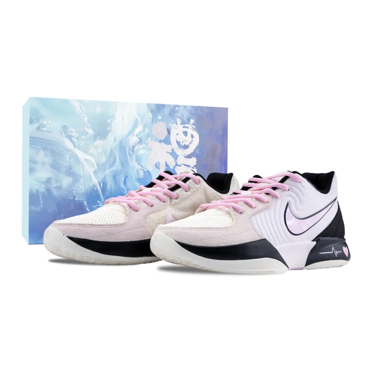 

Nike Баскетбольные кроссовки Ja 2 Morant 2 с функцией Heartbeat Frequency, с противоскользящим покрытием, износостойкие, низкие, мужские, розовые, черные