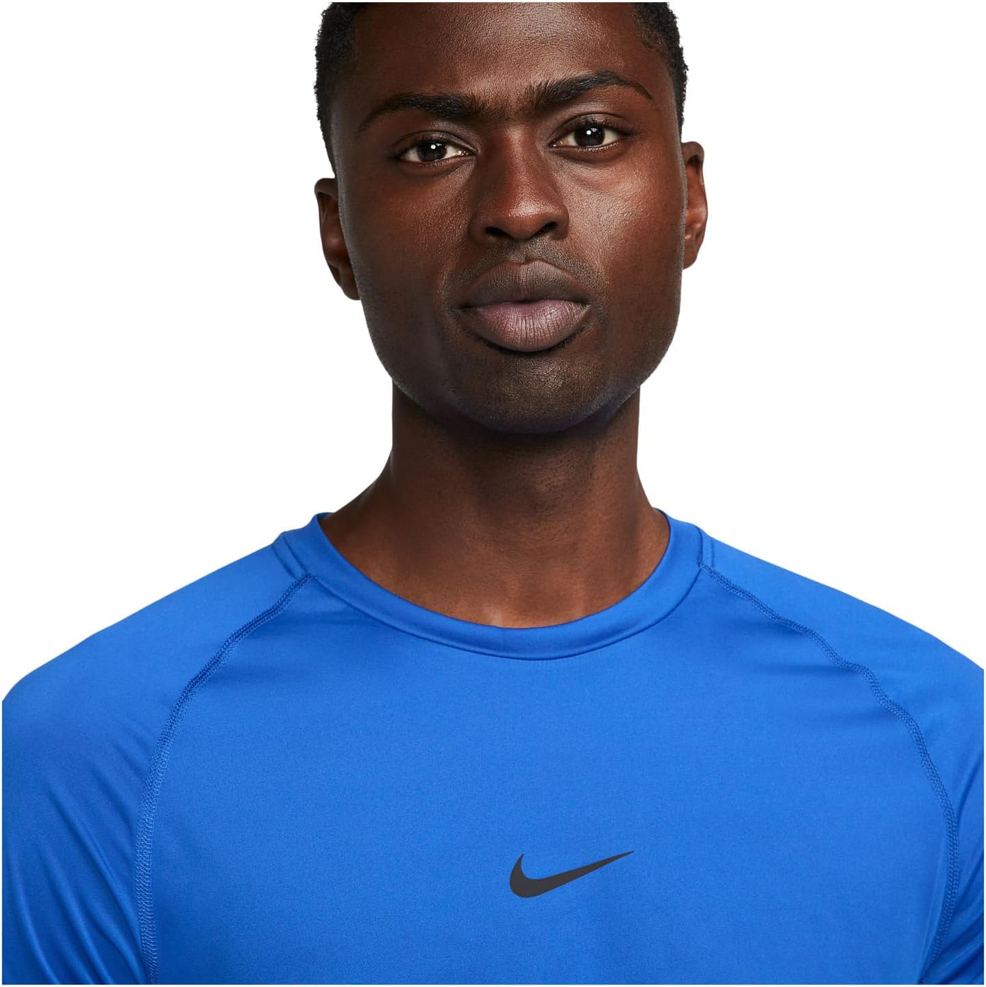 Топ Nike Pro Dri-FIT Slim Short Sleeve Top, цвет Game Royal/Black — фото 3