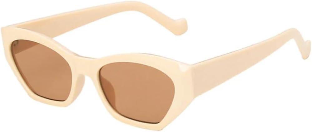 

Модные солнцезащитные очки «кошачий глаз» неправильной формы для женщин, винтажные, прозрачные, конфетного цвета, мужские, трендовые, многоугольные, UV400 HHZZYVY, Beige Tea