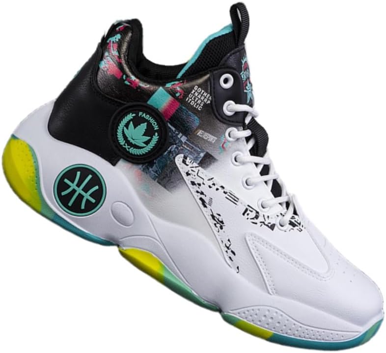 

Мужские модные спортивные кроссовки Clolinde с высокой подошвой - для баскетбола - противоскользящие и долговечные - дышащие и удобные, зеленый