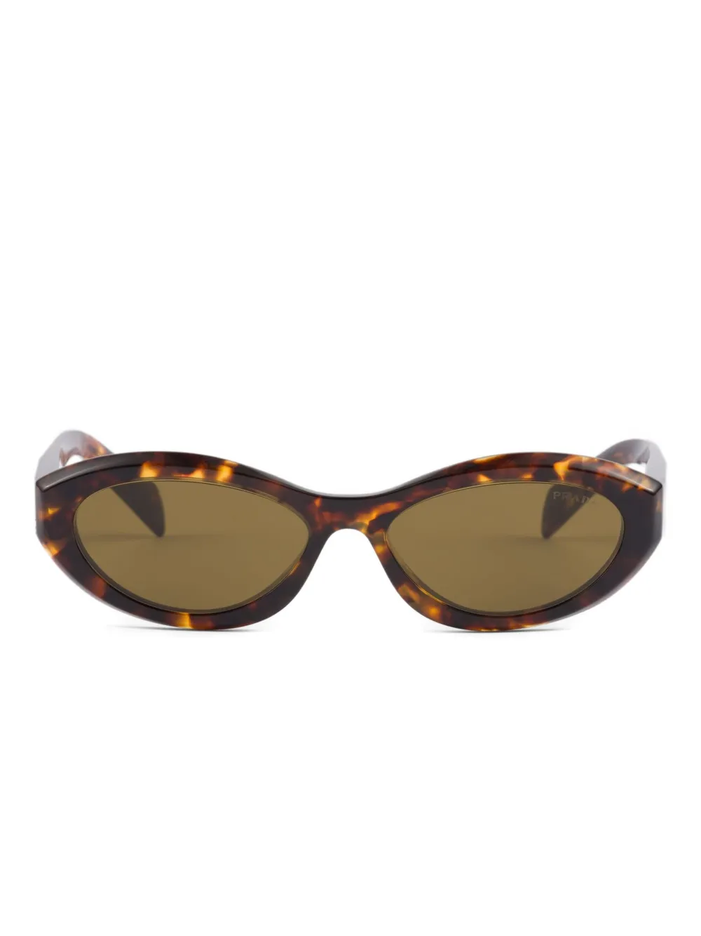

Солнцезащитные очки Symbole в овальной оправе из черепаховой кожи Prada Eyewear, коричневый
