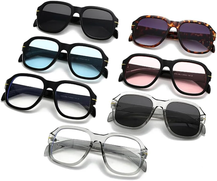 

Ретро солнцезащитные очки для женщин, прозрачные градиентные, с защитой от УФ-излучения UV400; мужские солнцезащитные очки с заклепками LANGSER, Grey Clear