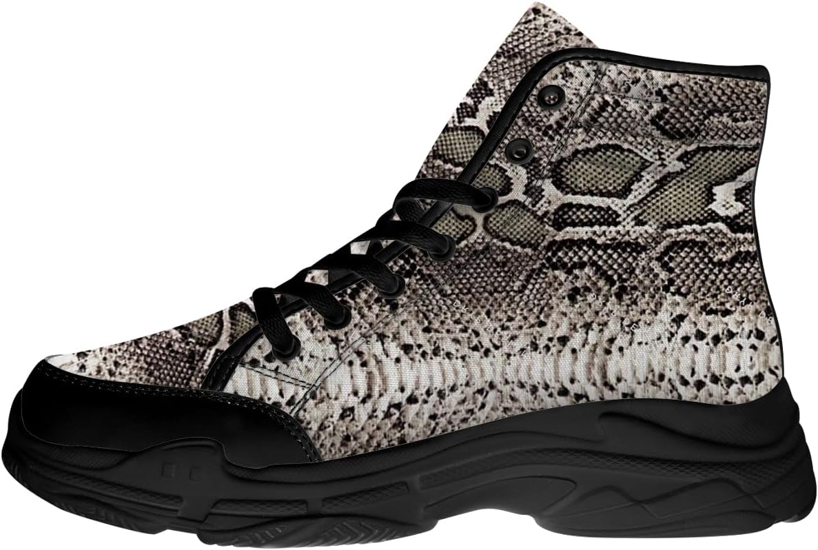 

Мужские и женские высокие кеды с 3D принтом змеи, кроссовки на высокой платформе с шнуровкой, подарок для него и для нее Generic, 3102 Brown