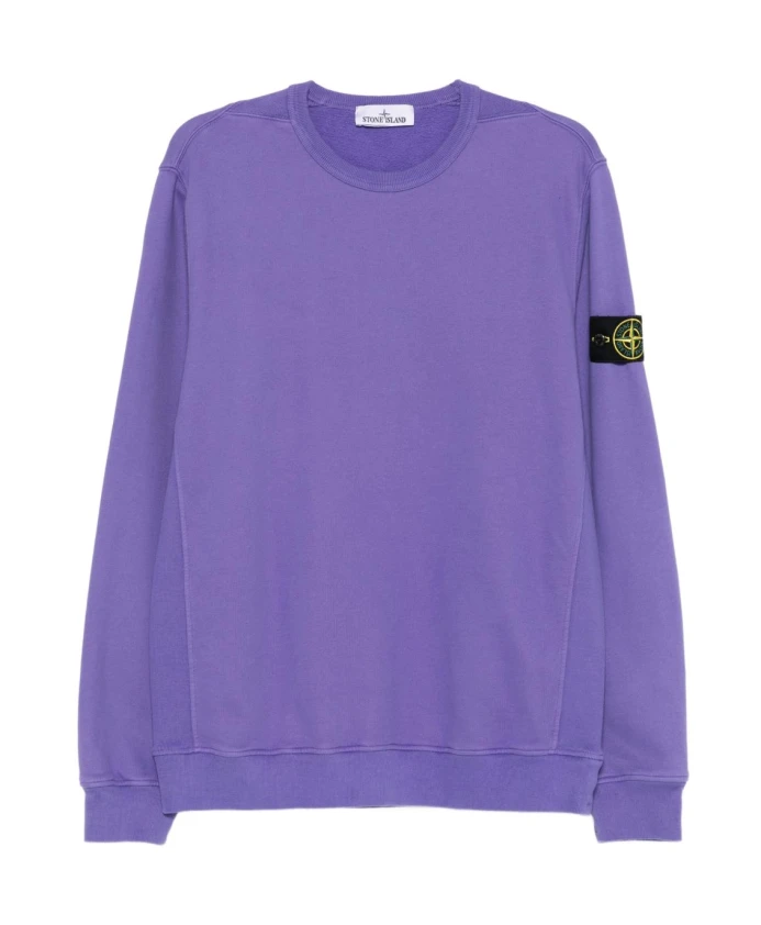 

Фиолетовый свитер с круглым вырезом из органического хлопка Stone Island, фиолетовый