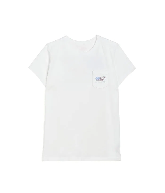 Футболка с карманом хлопковая Short Sleeve Pocket Tee Vineyard Vines Kids, Flamingo