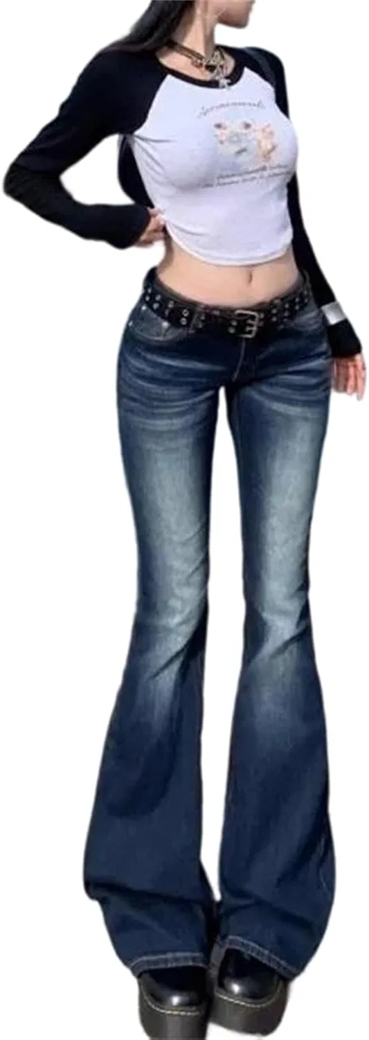 Джинсы с расклешенными штанинами, ретро, в стиле кэжуал, A B