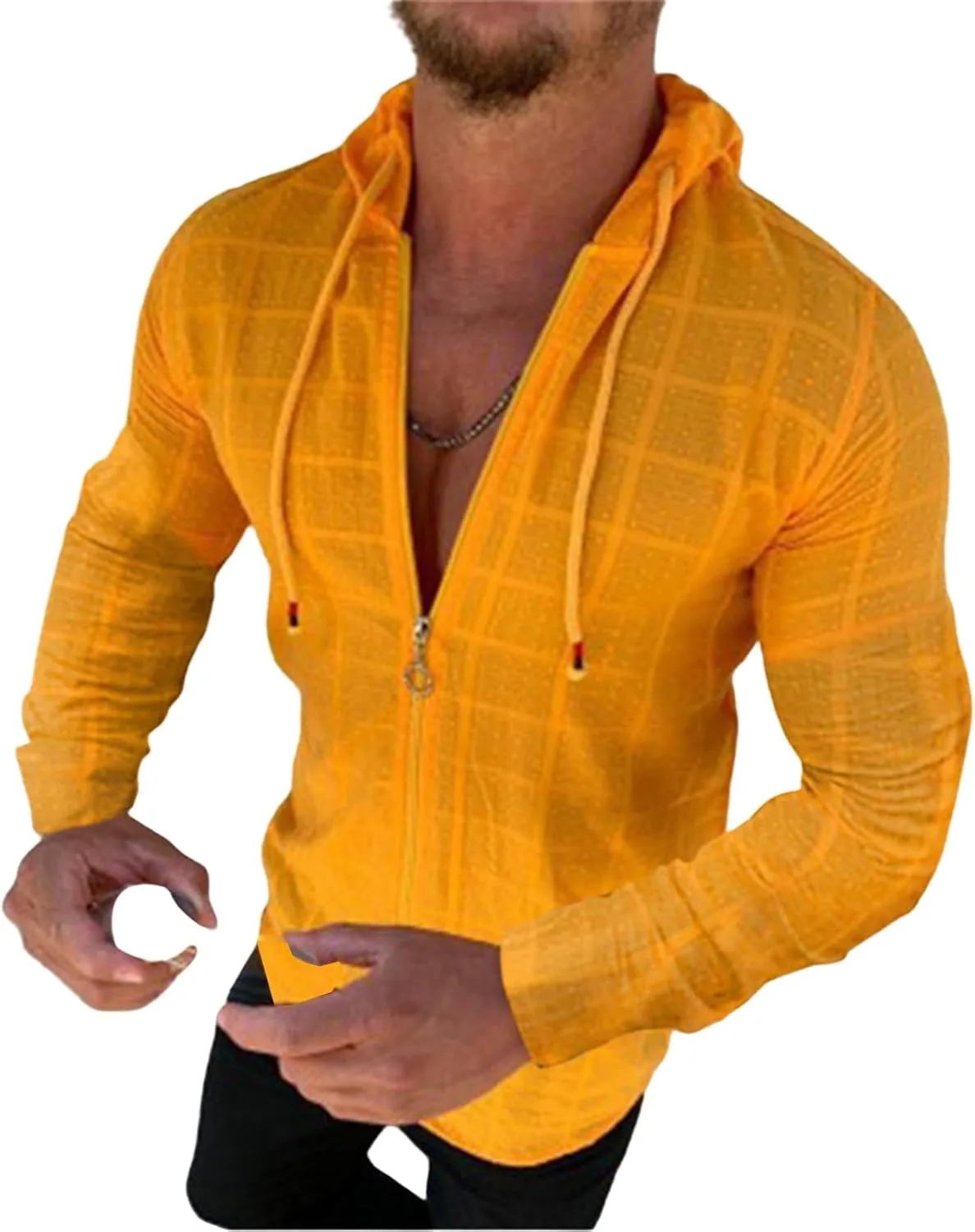 

Мужская толстовка с капюшоном Slim Fit, длинный рукав, на молнии evzosrz