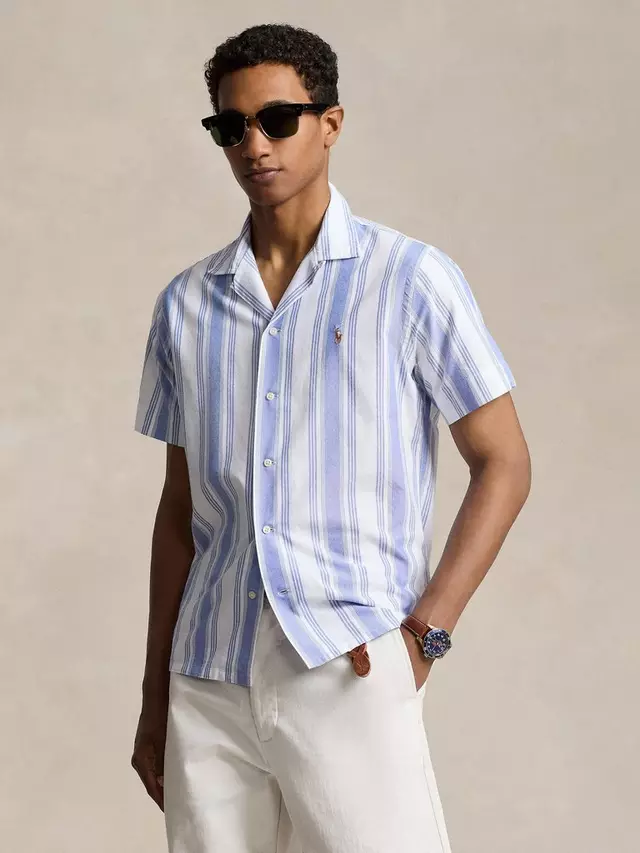 

Рубашка Ralph Lauren Lightweight Cotton Oxford, цвет white/blue