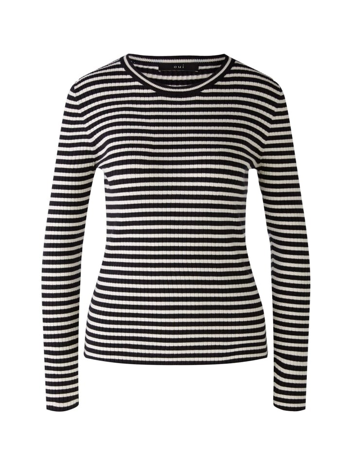 

Пуловер Oui Pullover, цвет black offwhite