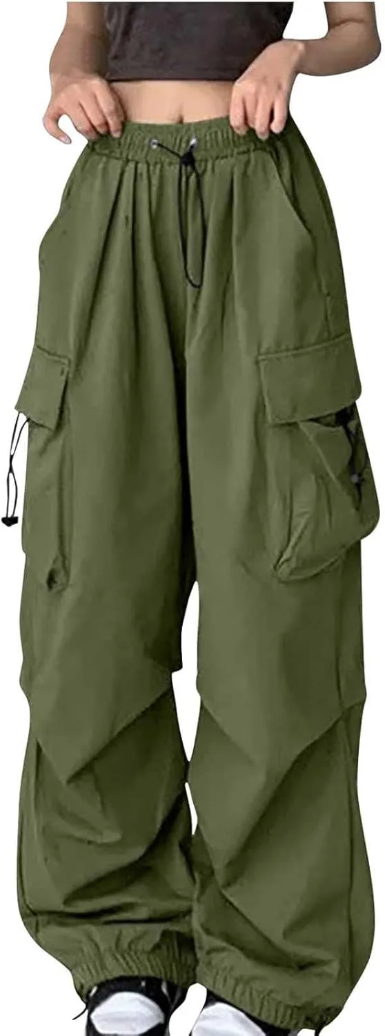 

Uillui парашютные штаны для девушек и женщин Y2K с эластичным поясом