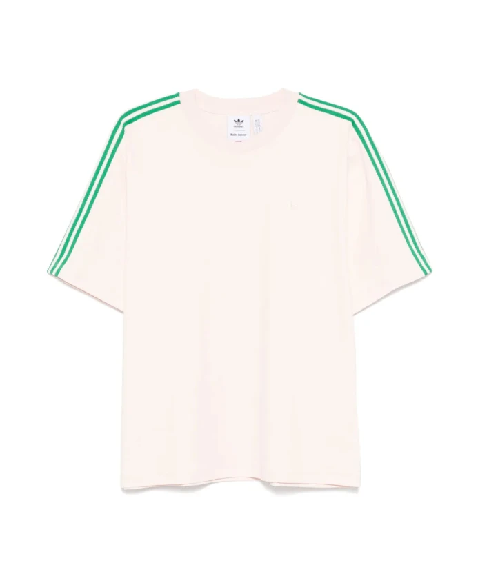 

Хлопковая футболка приталенного кроя с контрастными швами. Adidas, бежевый