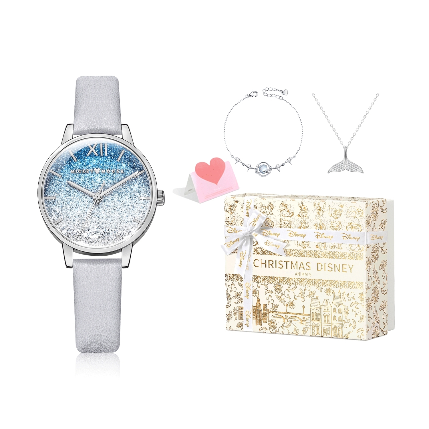 

Disney Женские часы с кварцевым механизмом на искусственной кожаной ленте и голубым циферблатом