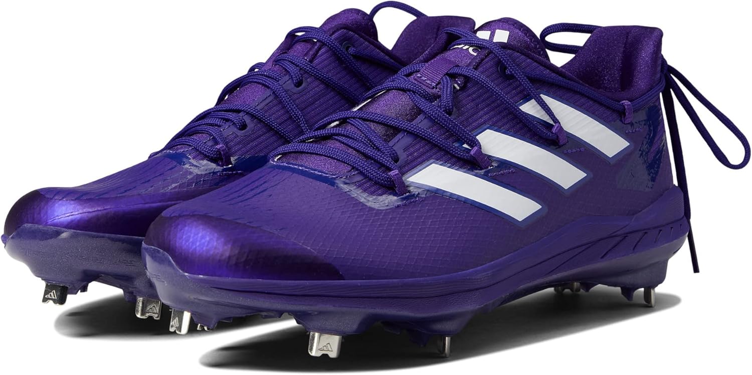 Бутсы Adidas Men's Adizero Afterburner 8, белый/фиолетовый — фото 2