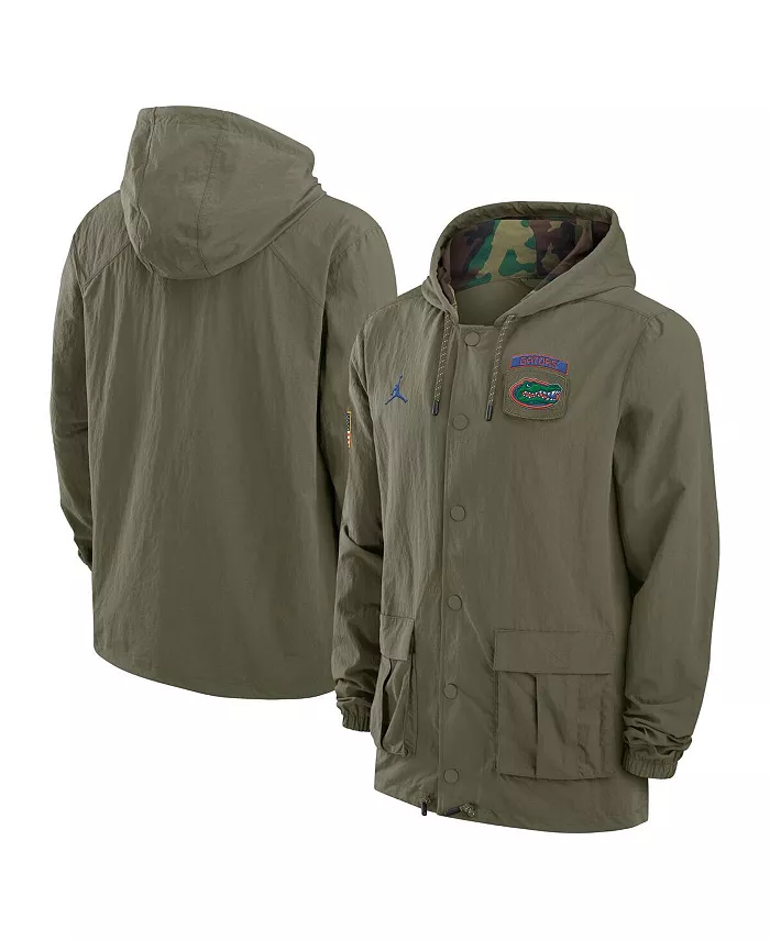 

Мужская оливковая толстовка с полной застежкой на молнию Florida Gators 2024 Military Appreciation Military Jacket Jordan