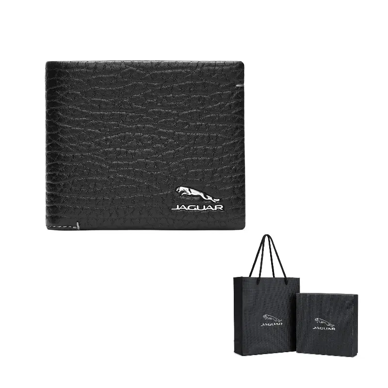 

JAGUAR Мужской бумажник из коровьей кожи с билетодержателем черный, Black