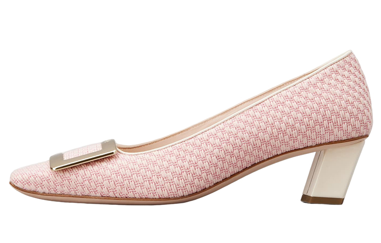 Roger Vivier Женские повседневные туфли на массивном каблуке розового цвета
