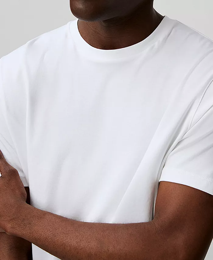 Мужская футболка с коротким рукавом из интерлока Supima Cotton Calvin Klein, белый — фото 3