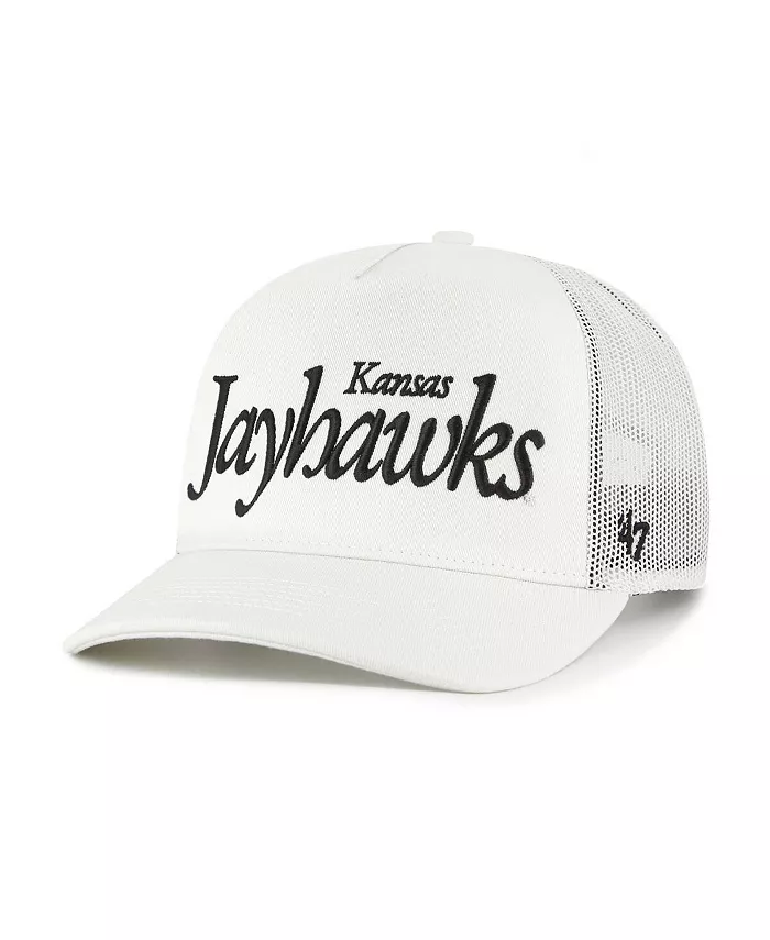

Мужская и женская кремовая бейсболка Kansas Jayhawks Foundation Script с регулируемой застежкой '47 Brand