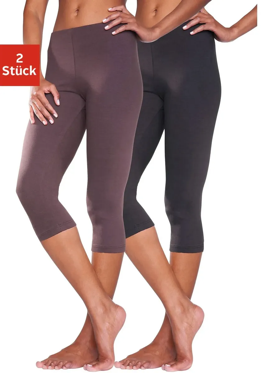 

Леггинсы-капри Vivance active (2 шт.), с эластичным поясом, одежда для дома, коричневый