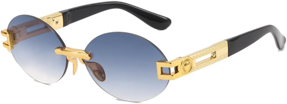 

Женские солнцезащитные очки LVTFCO без оправы, радужная оправа, ретро-овальная форма, мужские солнцезащитные очки с индивидуальным дизайном и защитой от УФ-излучения UV400, 4