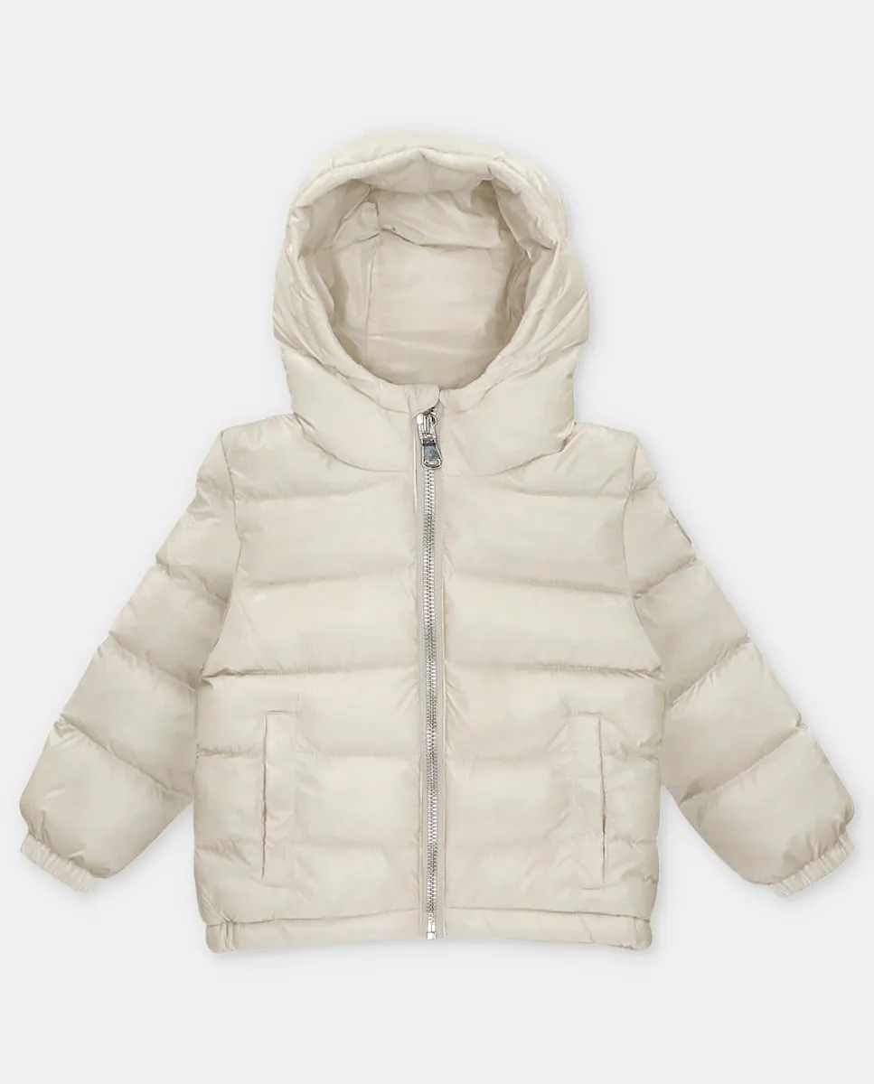 

Детский пуховик с капюшоном для мальчика цвета камня Martín Aranda