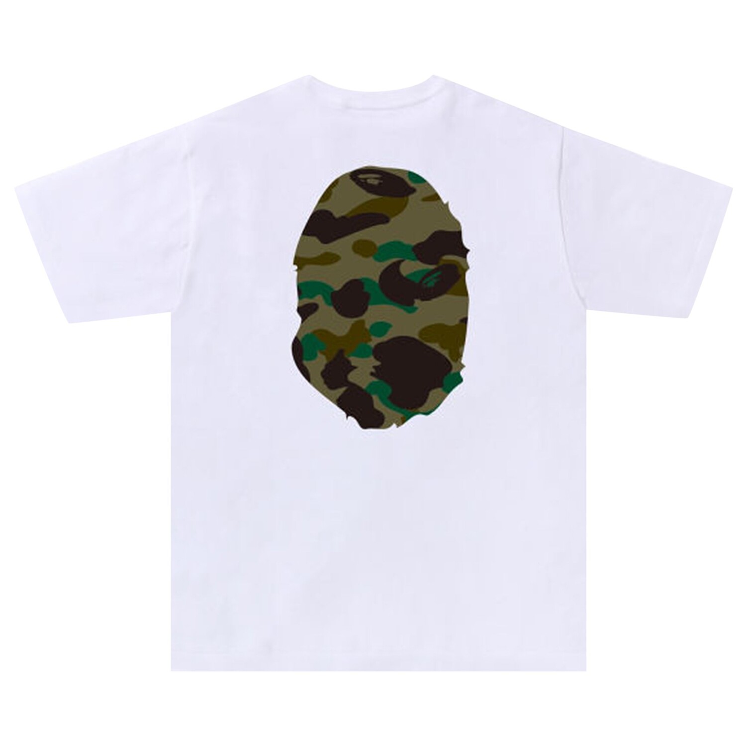 BAPE 1st Camo Футболка с изображением головы большой обезьяны, цвет: белый/зеленый — фото 2