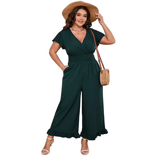 

Комбинезон Wonder plus size с короткими рукавами и эластичным поясом Xuba, Dark Green