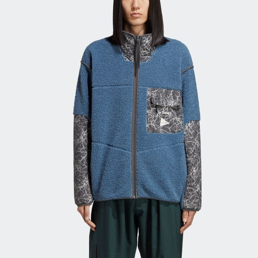 Куртка adidas Terrex x And Wander Fleece Jacket 'Wonder Steel' HN6935 — фото 3