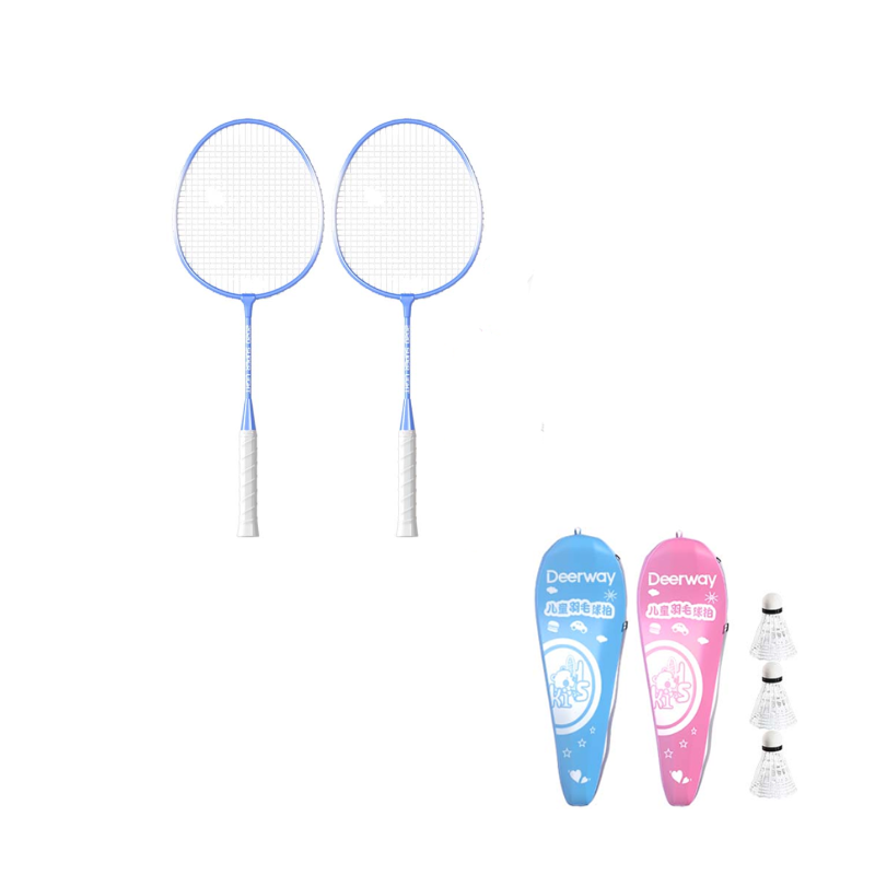 

Ракетка для бадминтона Iron Alloy, контроль, универсальная, для защиты, профессиональная, 1U/G5 DEERWAY, teenagers' style[7-12 years old]синий double rackets