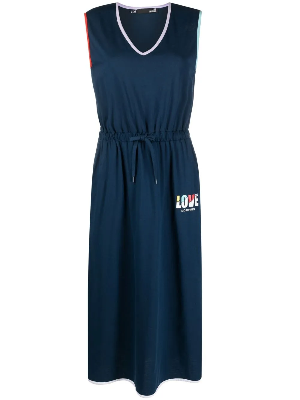 

Платье с кулиской и логотипом Love Moschino, синий